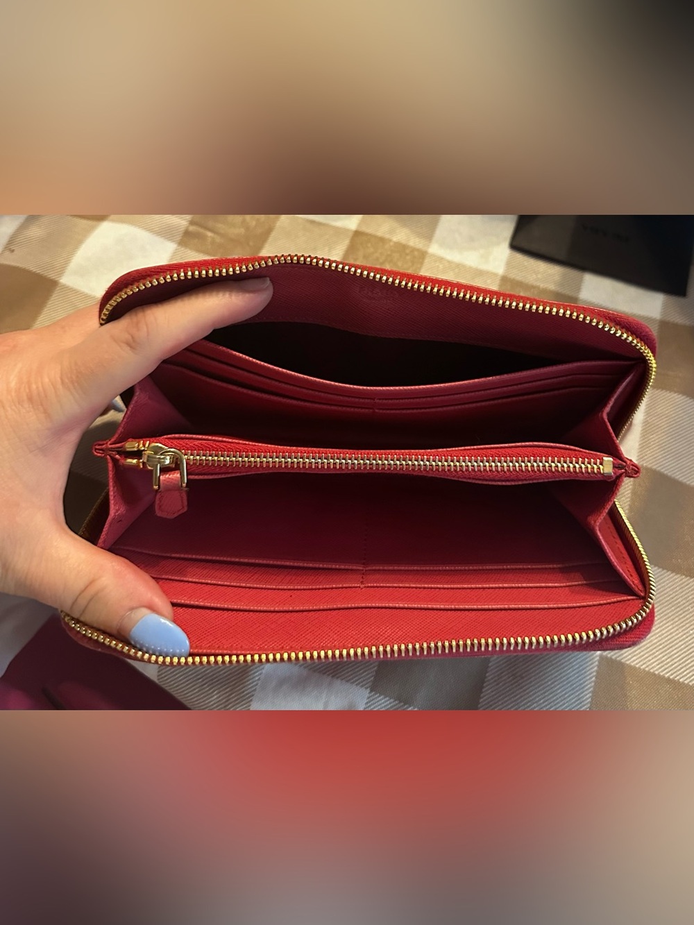 Prada Saffiano Leather Wallet in Peonia Pink - Picture 9 of 10